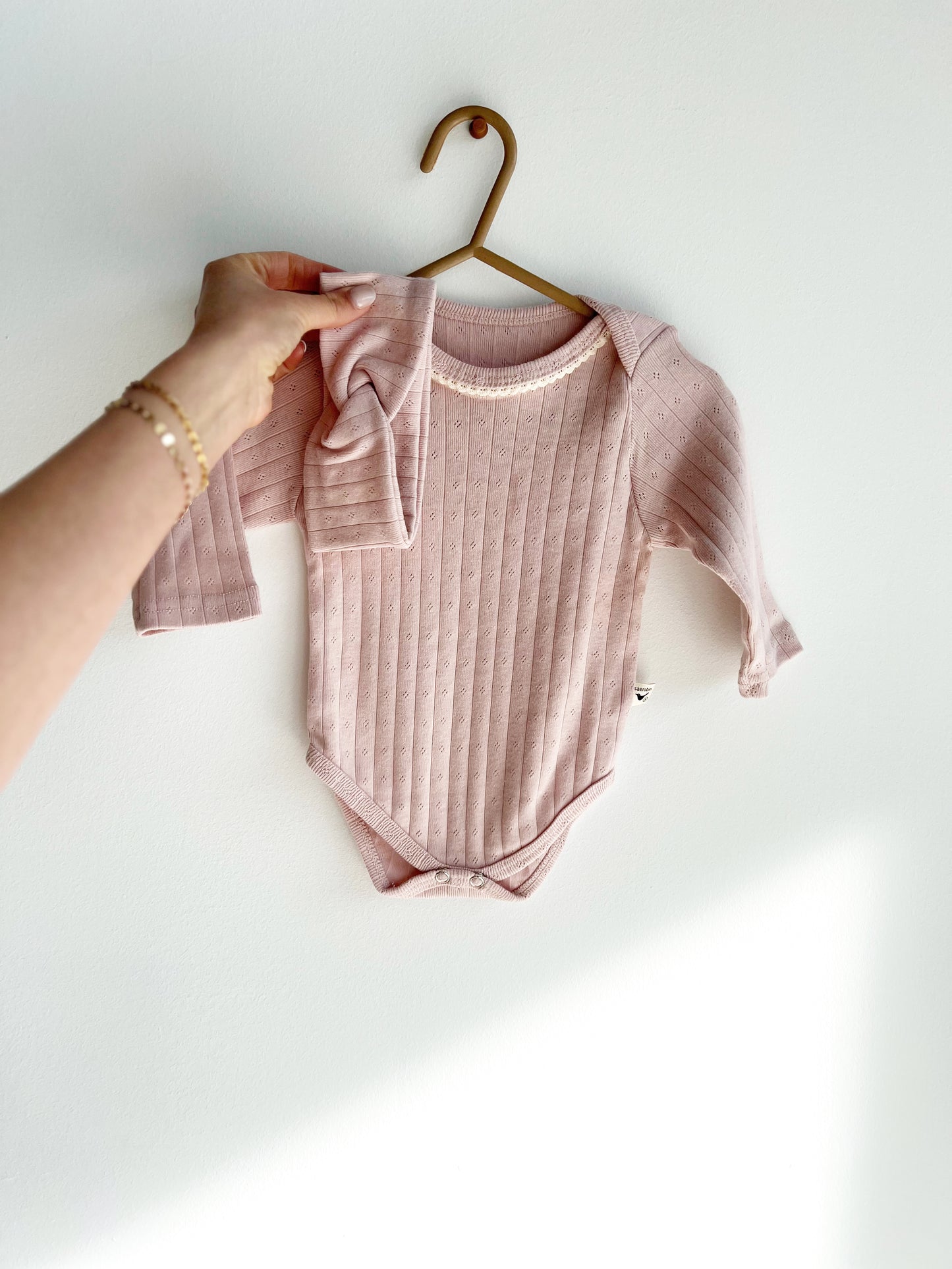 Baby Pink Onesie with Headband