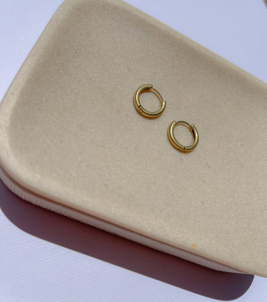 Matte gold huggie hoops